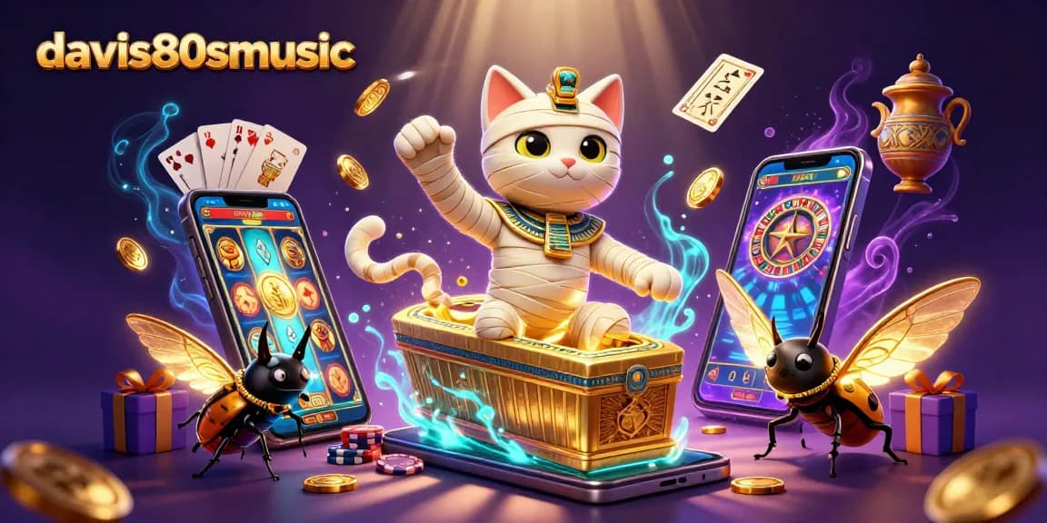 Experience dynamic gaming adventures with davis80smusic as the Egyptian mummy cat unlocks treasures in a pyramid casino.