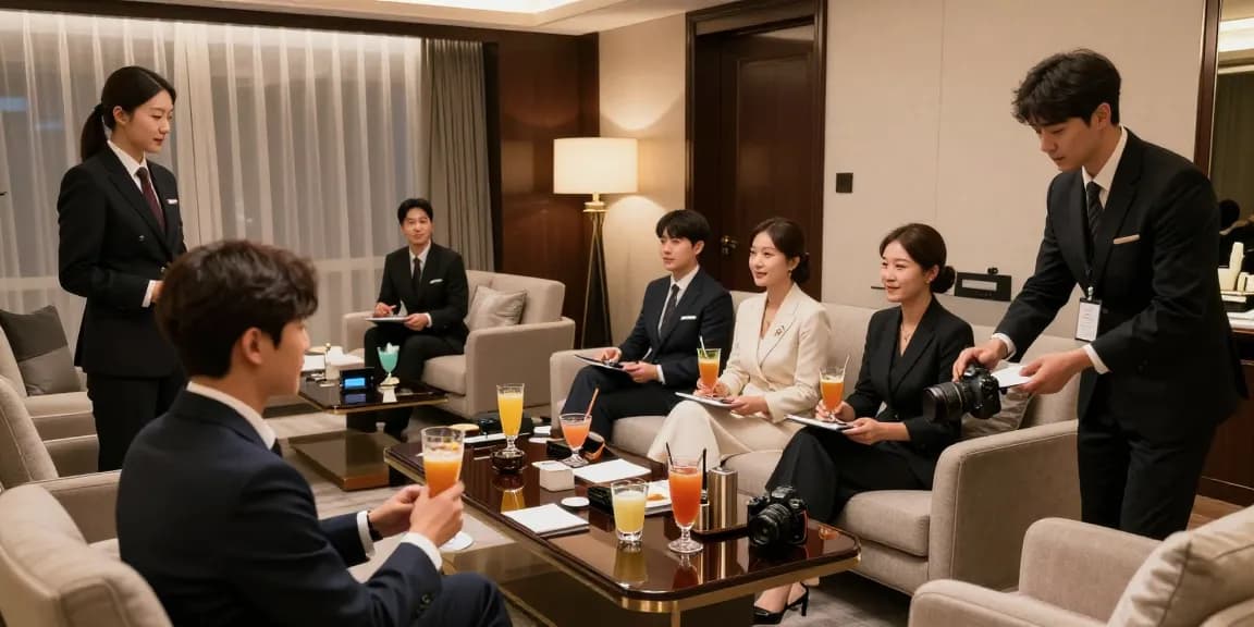 강남 구구단에서 고급스럽고 세련된 룸살롱 경험을 즐기는 모습