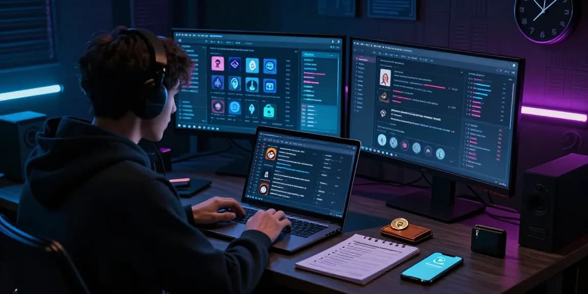 Exploring Best Darknet Markets 2026 on a laptop in a cyberpunk setting.