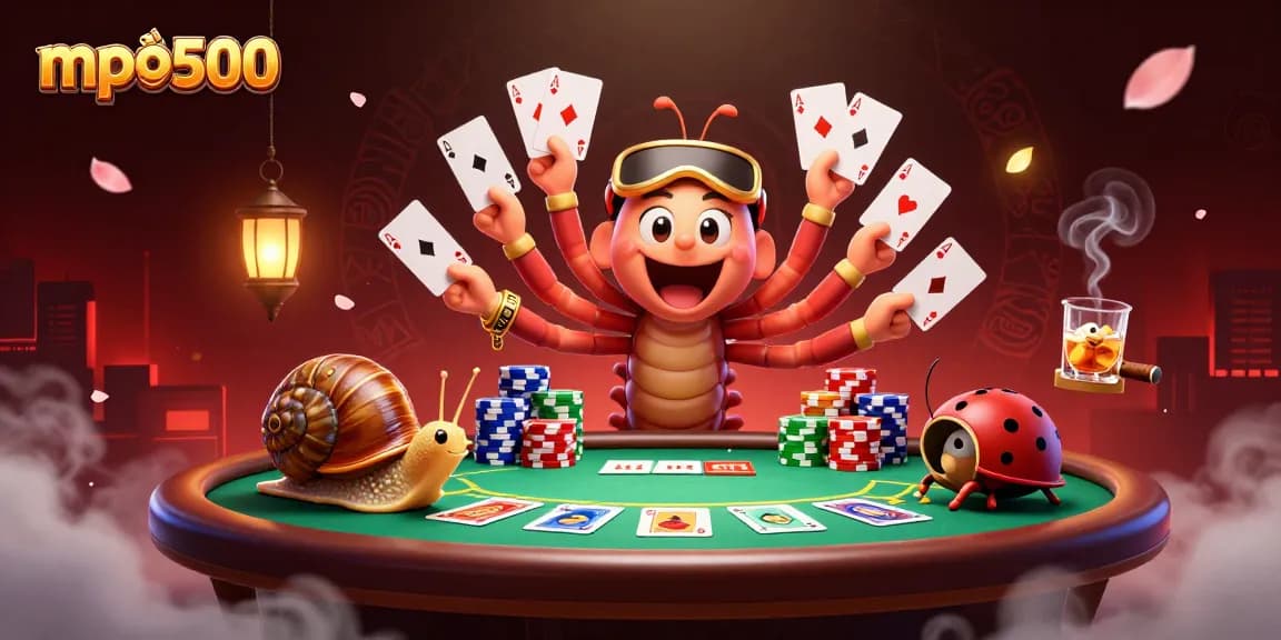 Experience the vibrant energy of mpo500 with a captivating 3D casino scene featuring unique character interactions.