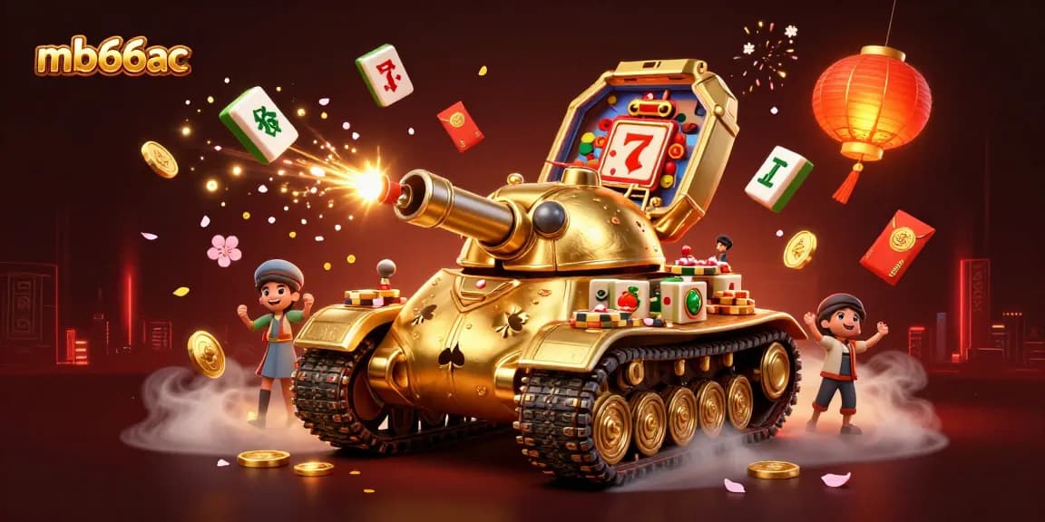 Engage in thrilling slots action at mb66ac with a vibrant 3D casino tank illustration.