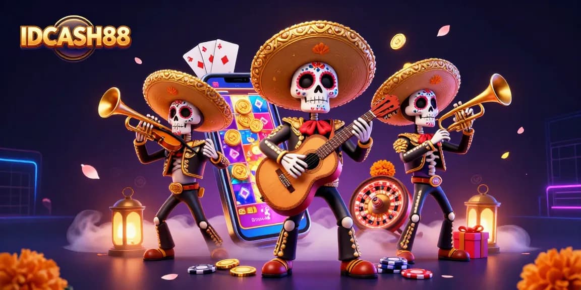 Spin to win at IDCASH88 with vibrant mariachi characters and dynamic casino games!