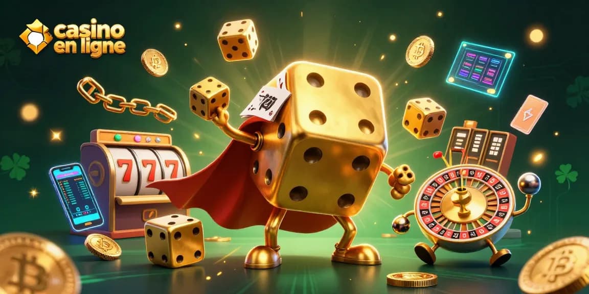 Les jeux de casino en ligne prennent vie avec nos personnages 3D, jetant des dés dorés et jonglant !