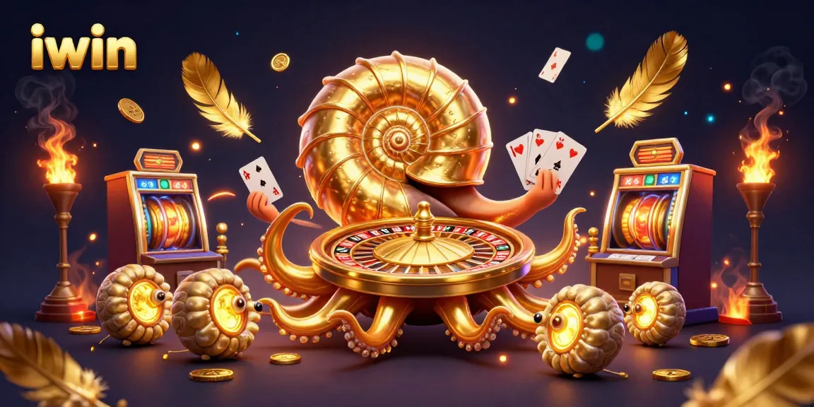 Engage in thrilling gameplay at iwin with a giant nautilus roulette wheel and dynamic slot reels.