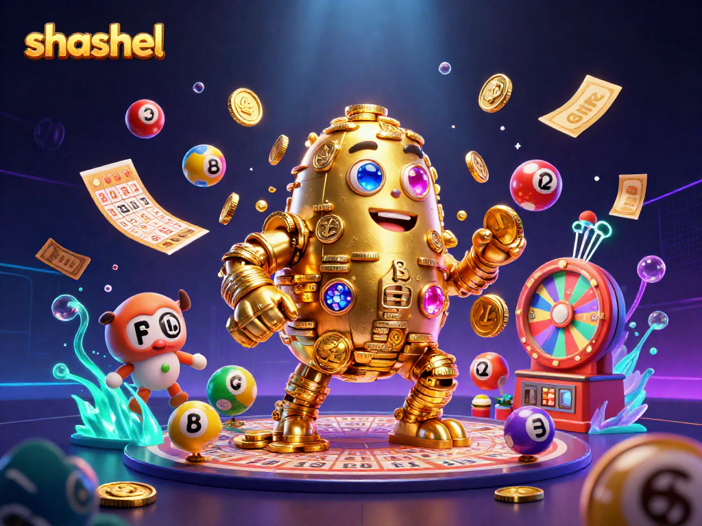 Engage with shashel’s immersive gambling experience featuring golden golem, vibrant lottery elements, and dynamic action.