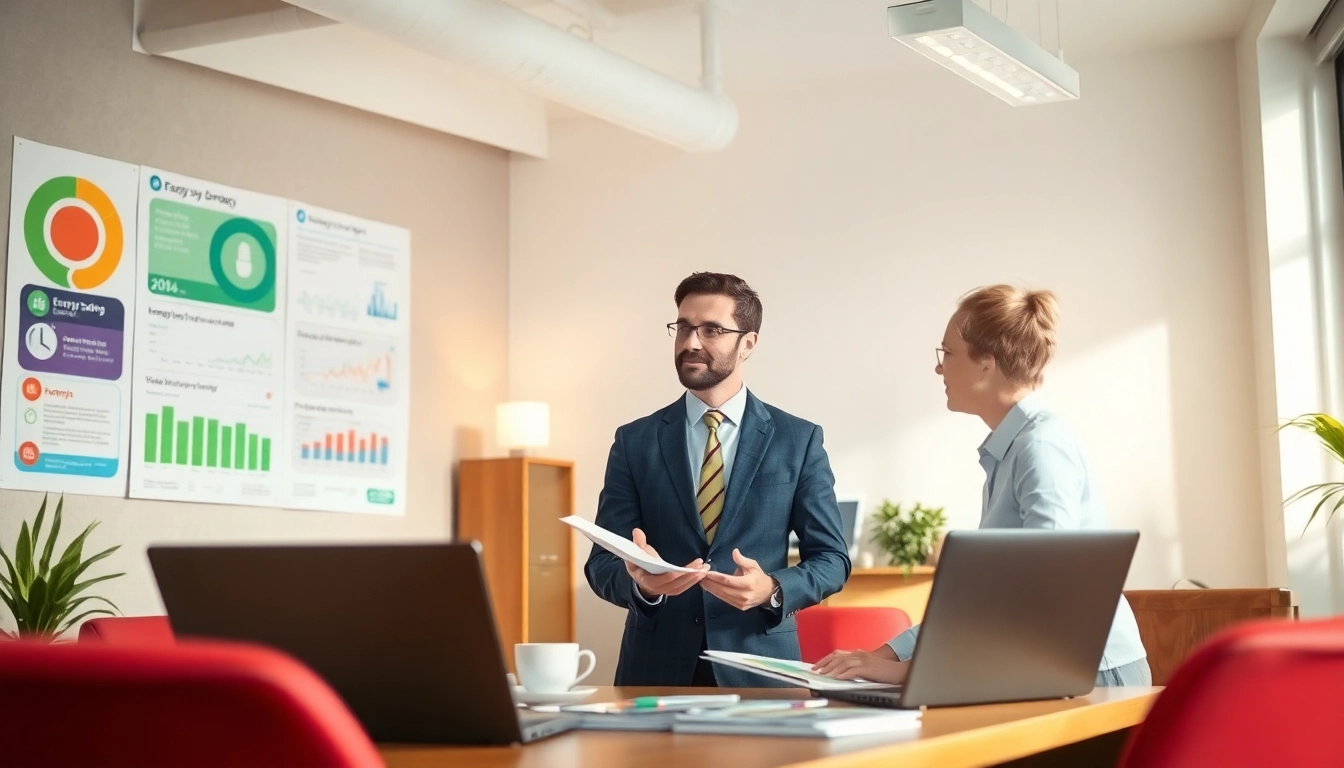 Engaging conversation about british gas business gas options in a modern office setting.