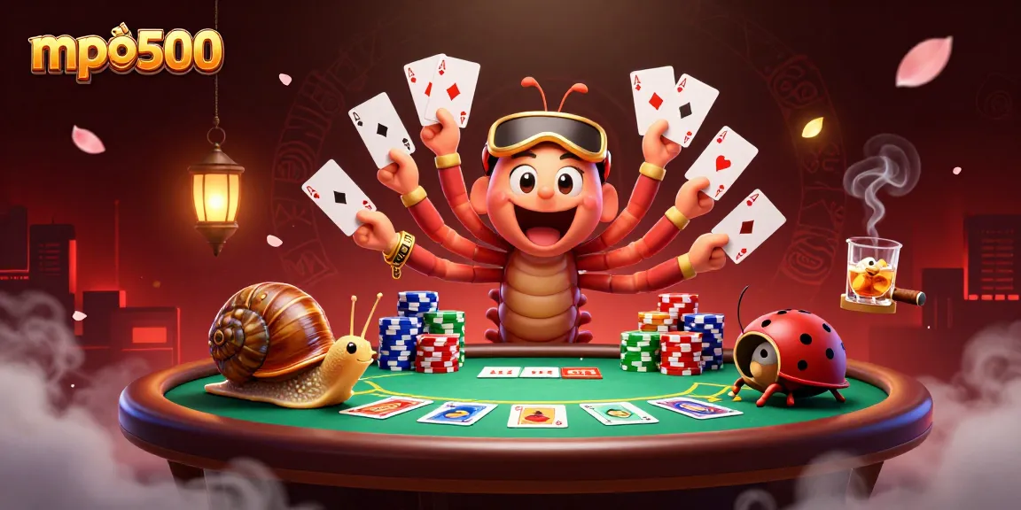 Experience the vibrant energy of mpo500 with a captivating 3D casino scene featuring unique character interactions.