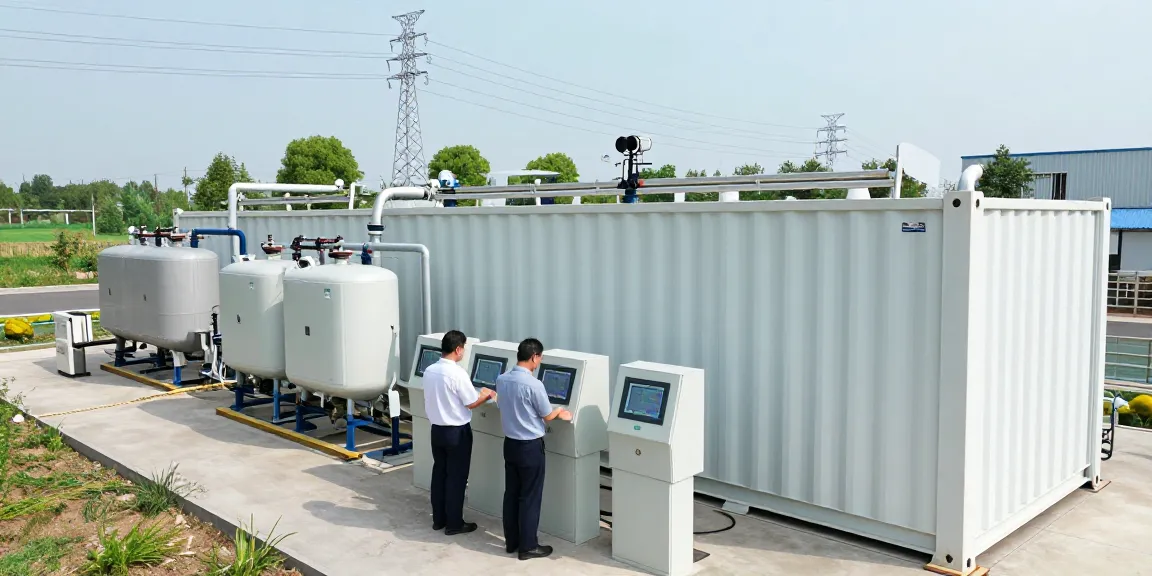 Wastewater Treatment System Manufacturers operating advanced containerized systems in an industrial setting.