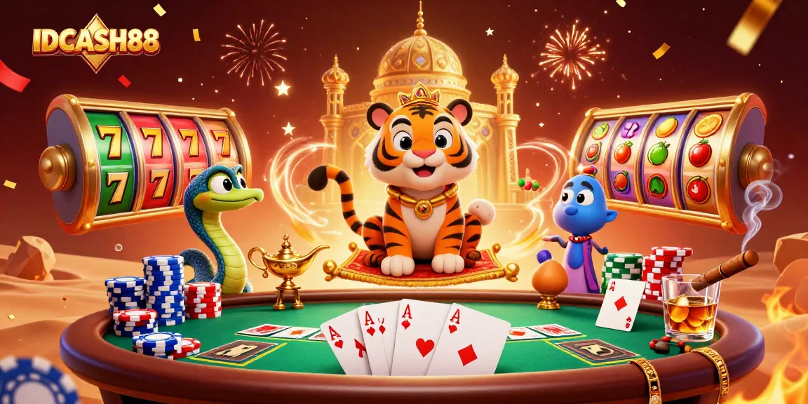 Experience thrilling gameplay with IDCASH88's vibrant slot reels and magical characters!