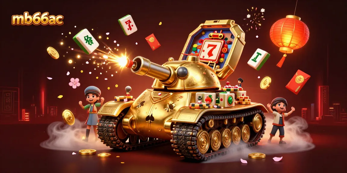 Engage in thrilling slots action at mb66ac with a vibrant 3D casino tank illustration.