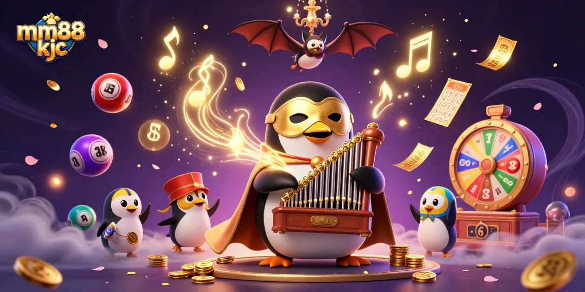 Experience the thrill of winning with mm88 kjc in this vibrant casino illustration featuring dynamic lottery elements.