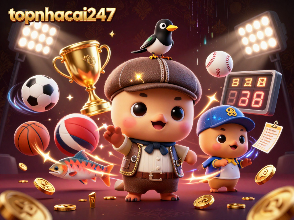 Experience exciting gameplay at topnhacai247 with dynamic elements and vibrant characters in this thrilling casino scene.