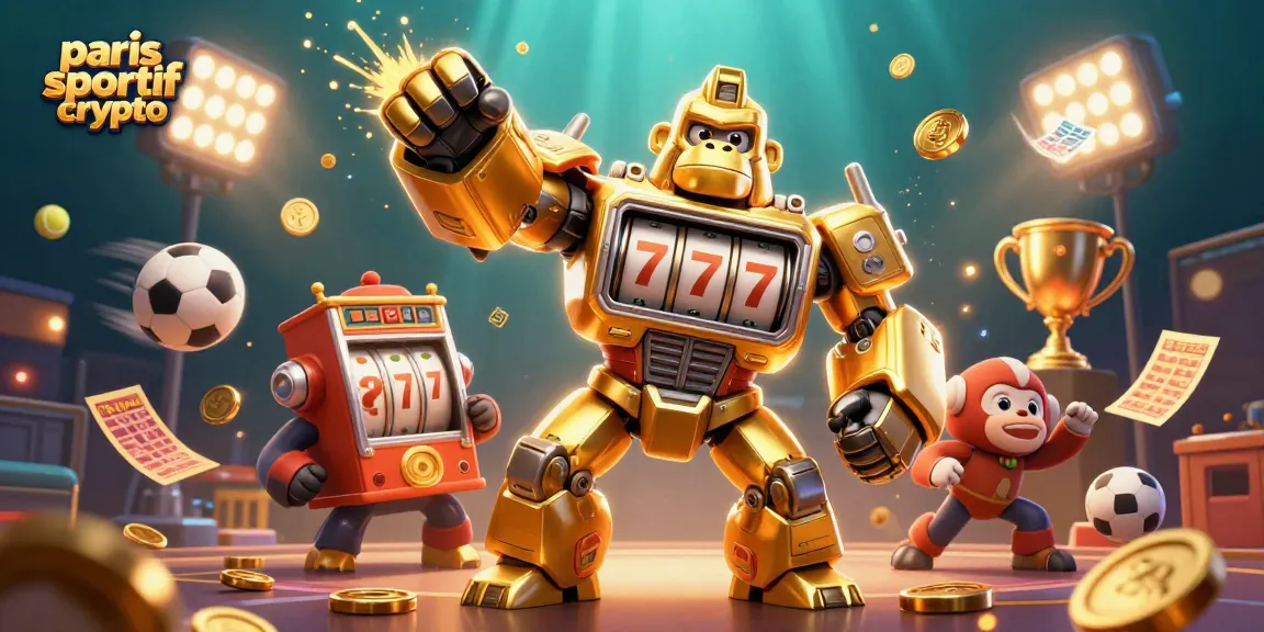 Profitez des paris sportif crypto avec cette illustration dynamique intégrant des éléments de jeu captivants.