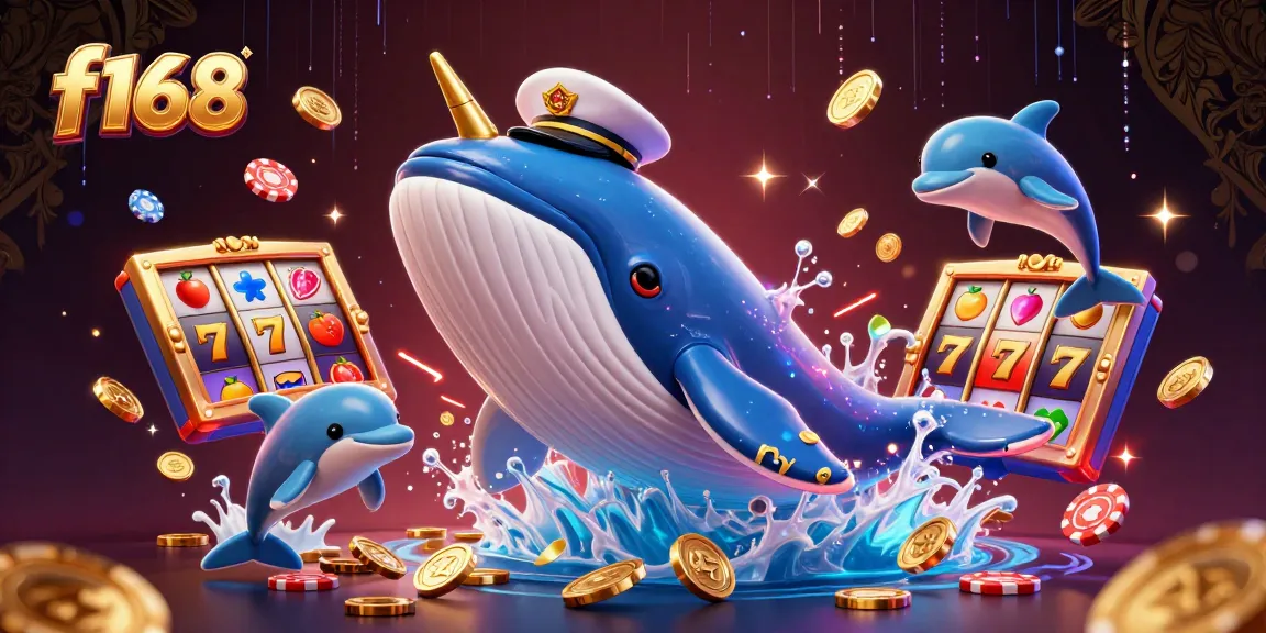 Experience thrilling slots with f168's colorful 3D whale, narwhal, and playful dolphins.