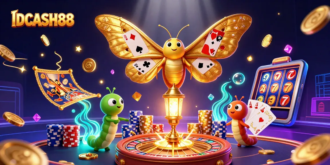 Experience thrilling online gaming with IDCASH88, featuring rich casino scenes and captivating animations.