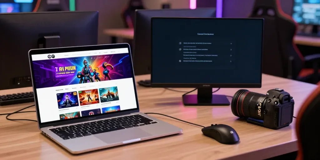 Engaging online gaming experience at situs singatoto, featuring a dynamic interface and accessories.
