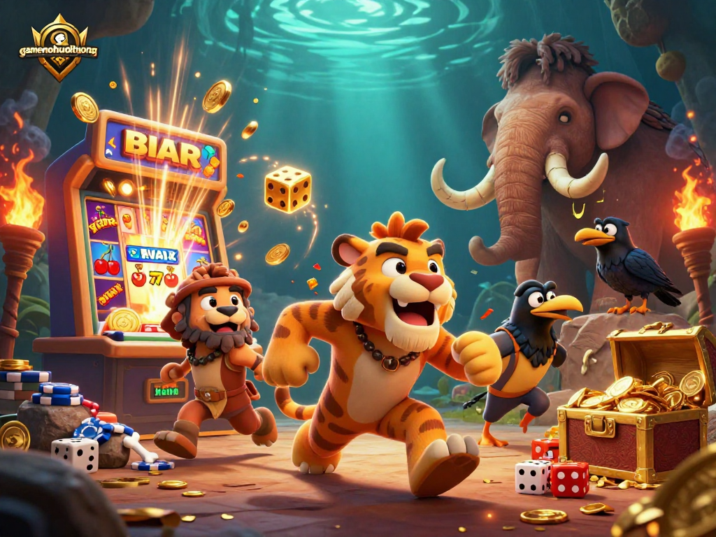 Experience the excitement of gamenohudoithuong with dynamic 3D jackpot action and vibrant casino elements.