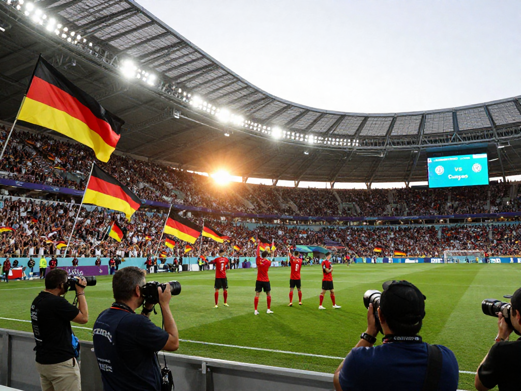 TheFappening highlights the Germany vs Curaçao match atmosphere with fans celebrating in the stadium.