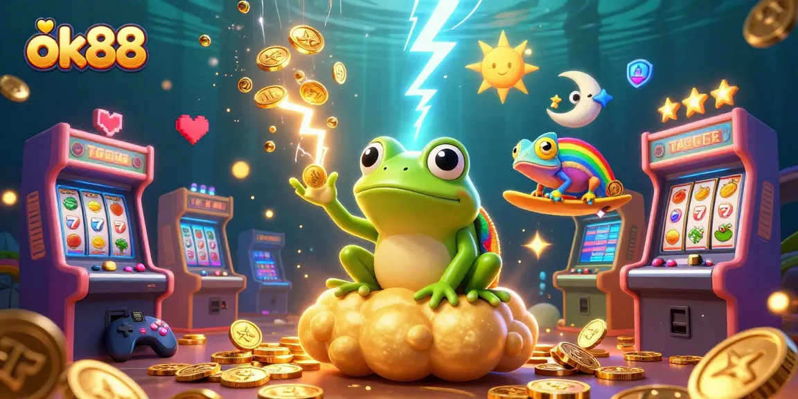 Experience the thrill of ok88 with a captivating storm of golden coins and rainbow chameleon magic!