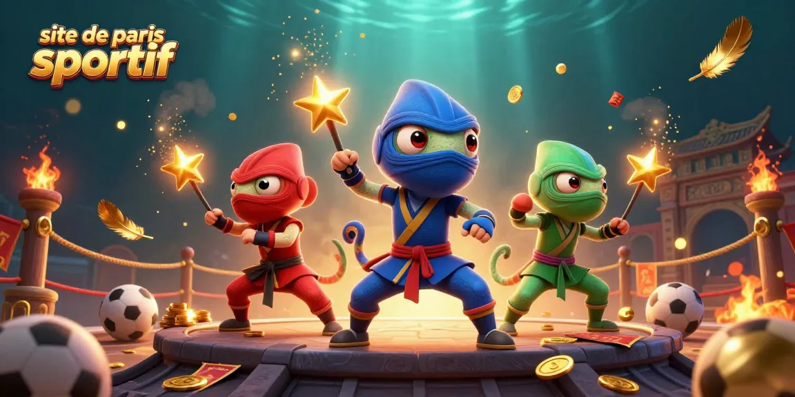 Plongez dans l'univers des sites de paris sportif avec des personnages animés fascinants en pleine action.