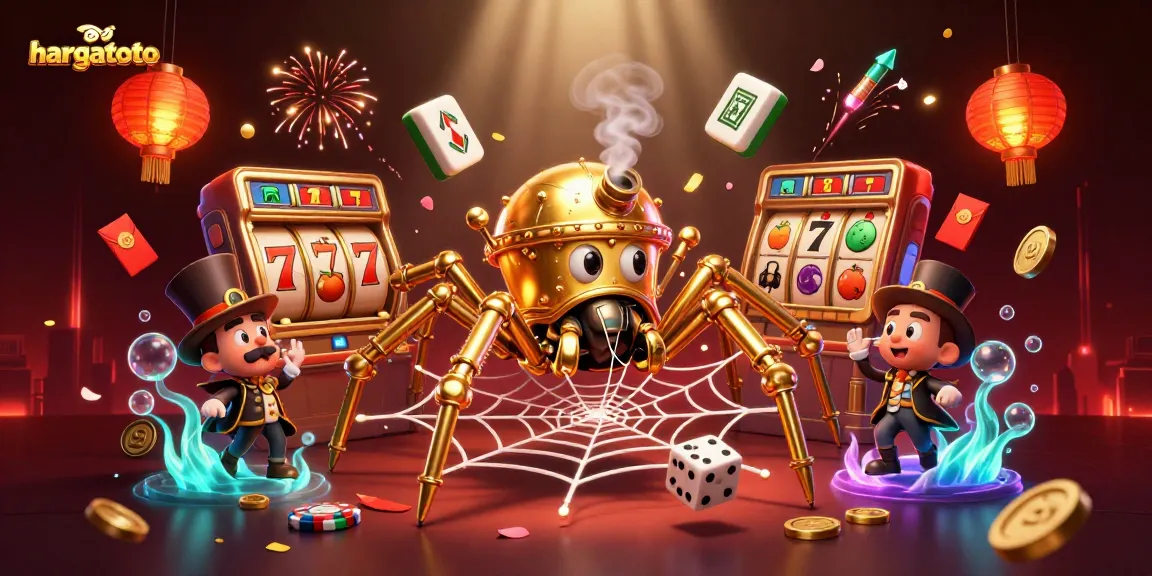 Experience captivating gameplay with hargatoto's vibrant 3D casino scene featuring steampunk characters and gambling elements.