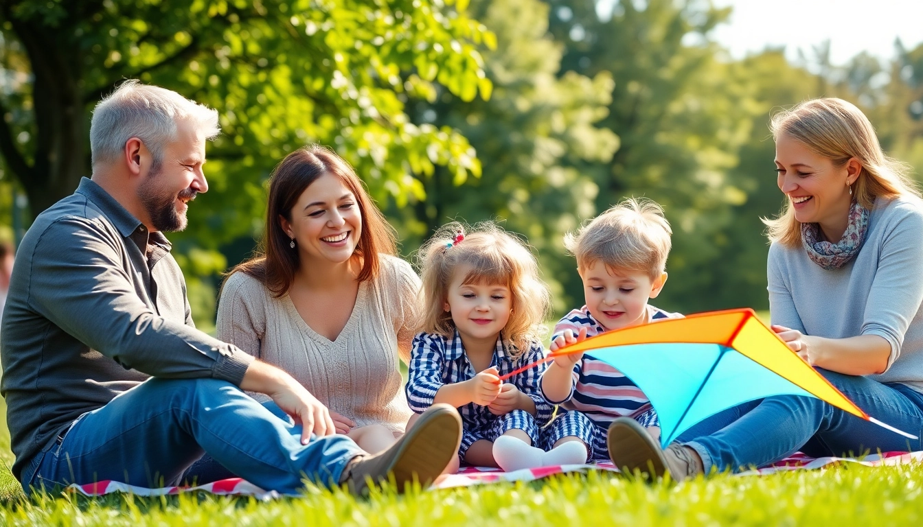 Family portrait by family photographer Cambridge Ontario during a picnic in a park.