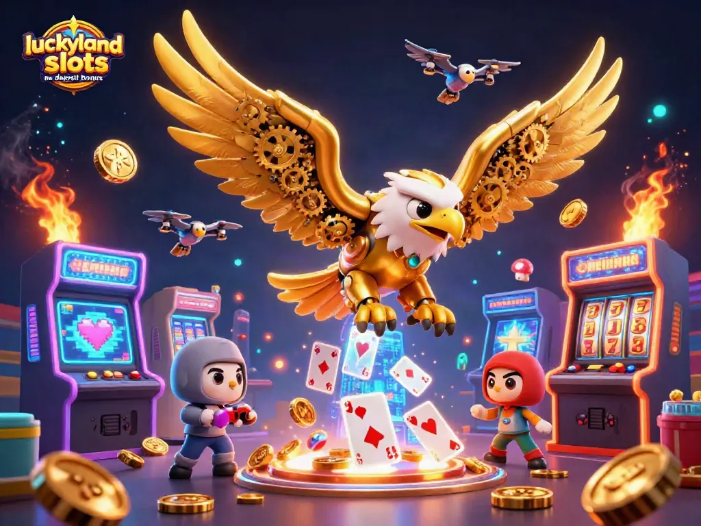 Experience the excitement of luckyland slots no deposit bonus with golden eagle and arcade elements.