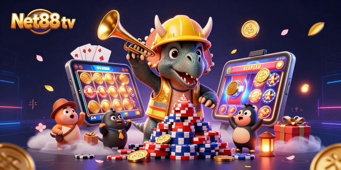 Experience winning strategies at Net88 tv through vibrant casino action in a dynamic 3D illustration.