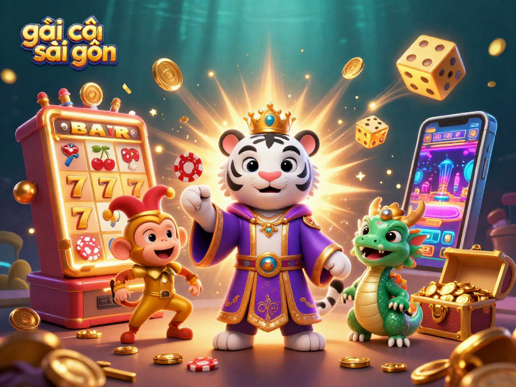 Experience the thrill of gái gọi sài gòn with vibrant casino characters and immersive 3D elements.