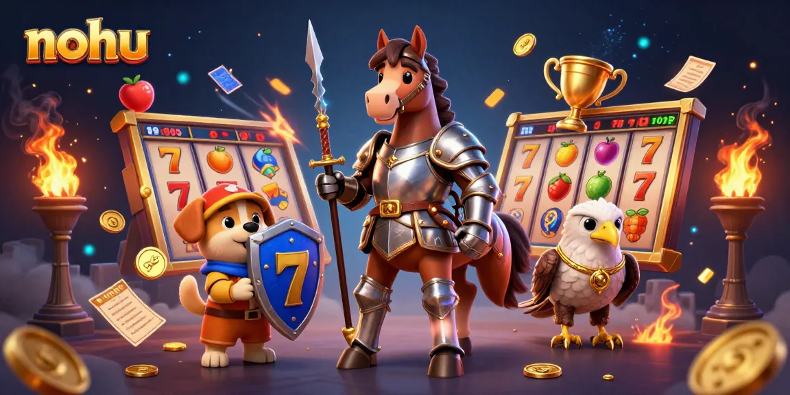 Nohu players engage with captivating slot-themed adventures featuring knights and gambling elements.