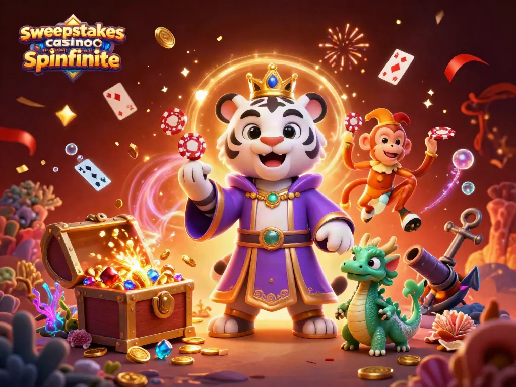 Play at Spinfinite with a sweepstakes casino no deposit bonus spinfinite, featuring stunning characters and vibrant elements.