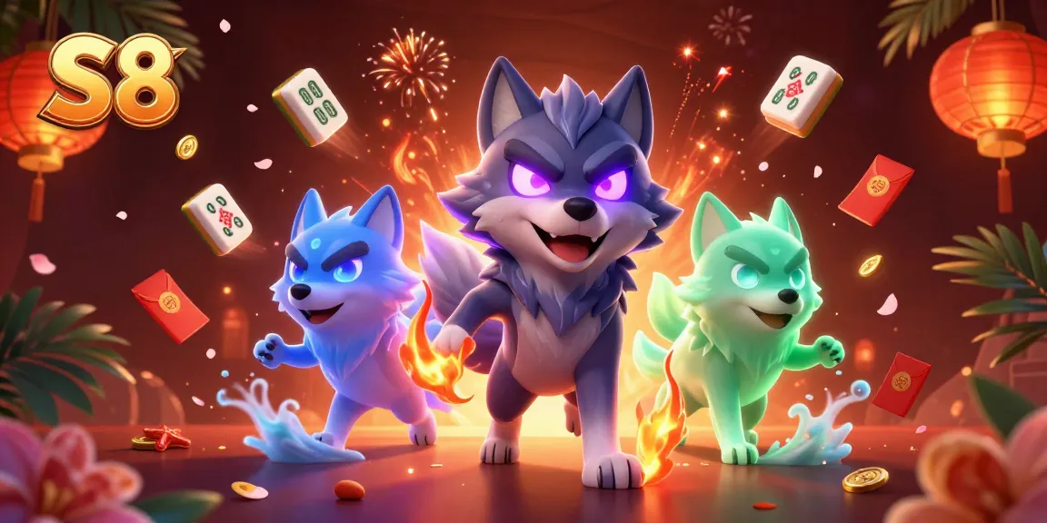 S8 players enjoy dynamic gameplay amidst a vibrant casino scene filled with lucky symbols.