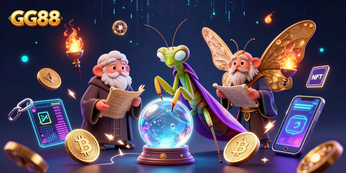 Experience thrilling gameplay at GG88 with a vibrant scene featuring fantasy characters and crypto gaming elements.