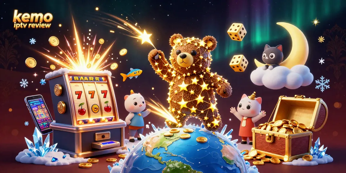 Experience the magic of Kemo IPTV review with vibrant casino scene and dynamic gaming elements.