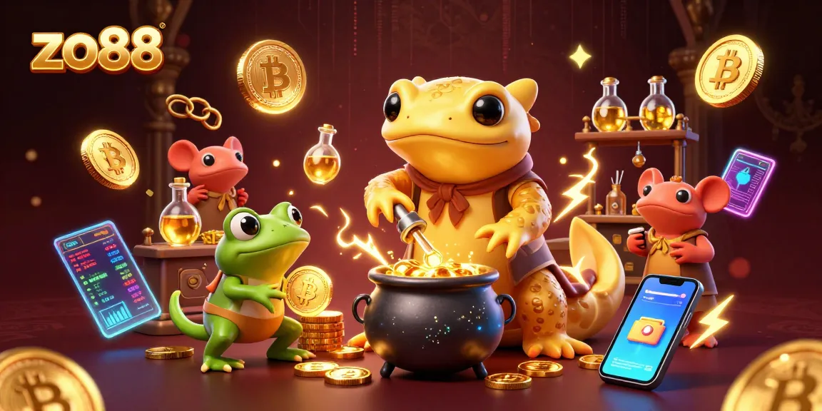 Experience exhilarating winning moments with zo88 in a vibrant 3D casino scene filled with golden riches.