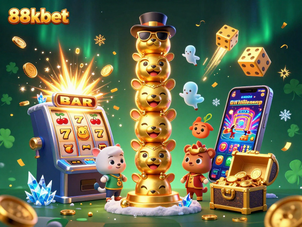 Engage in thrilling gameplay at 88kbet with dynamic casino characters and vibrant slot elements.