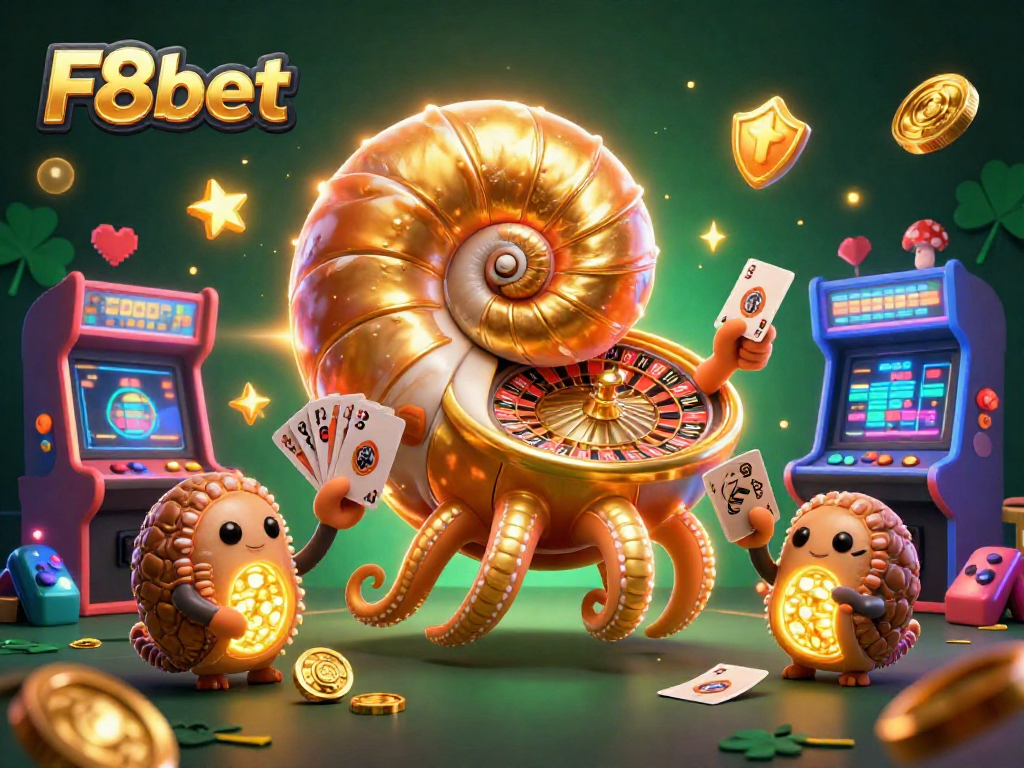Experience thrilling gameplay with F8bet featuring a vibrant casino scene highlighting a giant nautilus roulette.