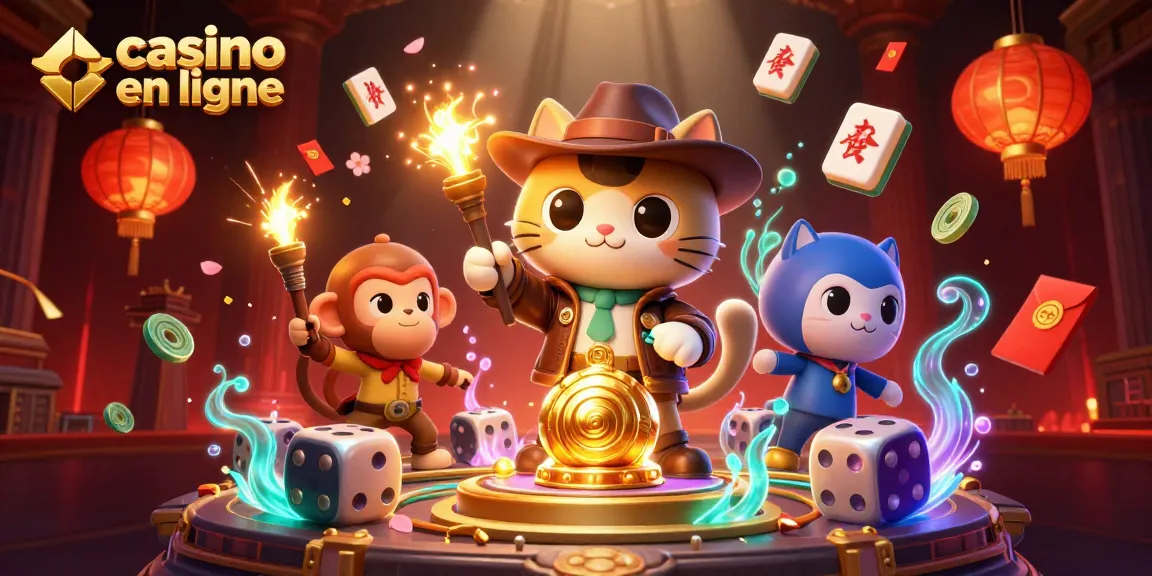 Jouez à des jeux captivants sur le casino en ligne avec un chat explorateur et son singe compagnon.