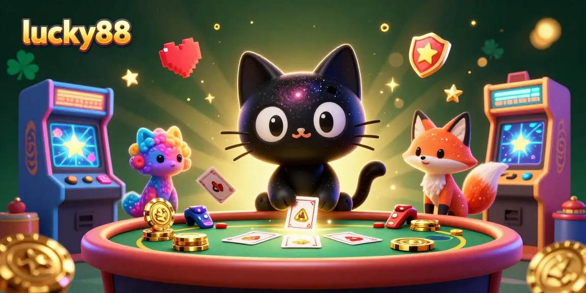 Win big at lucky88 with 3D casino characters and vibrant gaming elements in cosmic style.