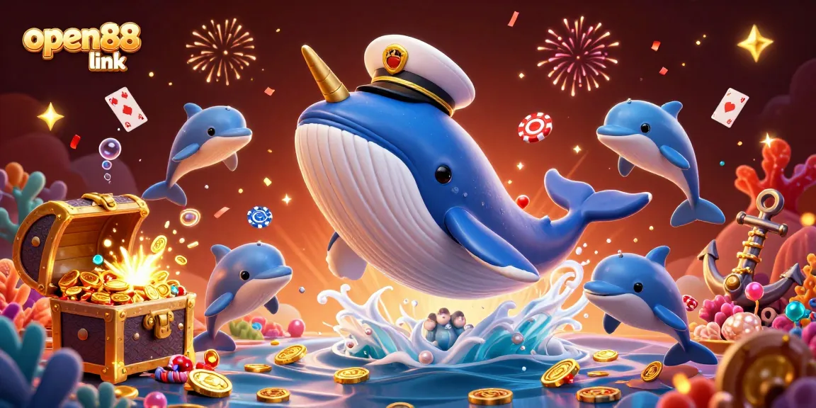 Engage in thrilling fun at the open88 link with playful dolphins and dynamic casino elements.