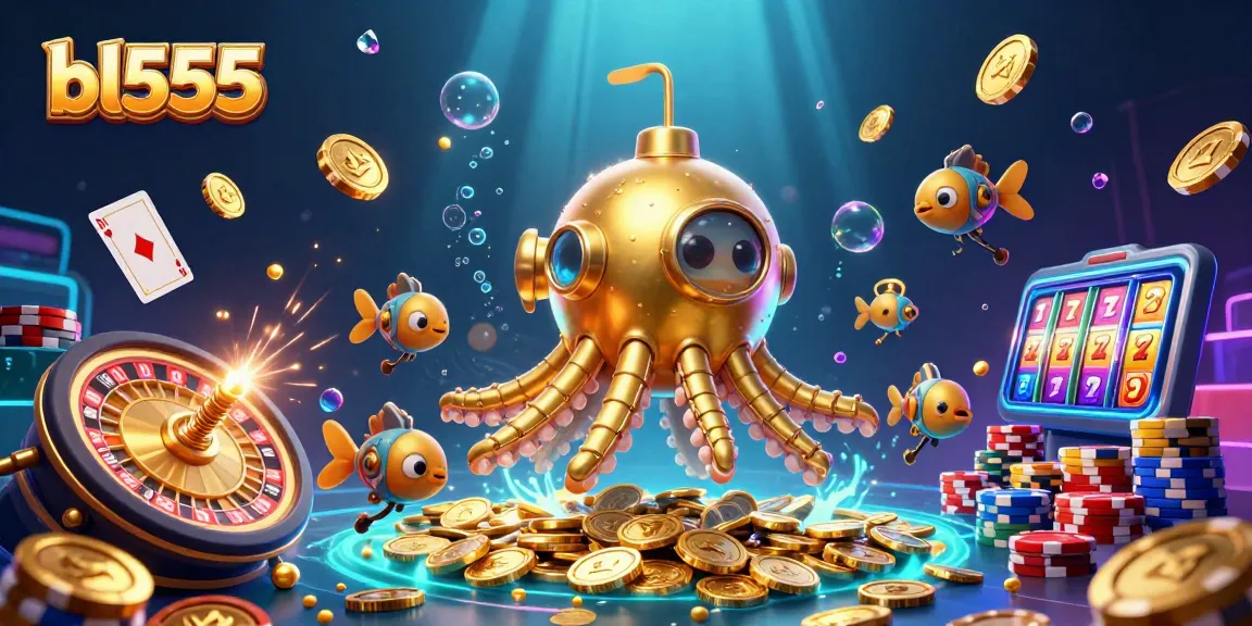 Engage in thrilling gameplay with bl555's dynamic casino experience featuring golden kraken and vibrant game elements.