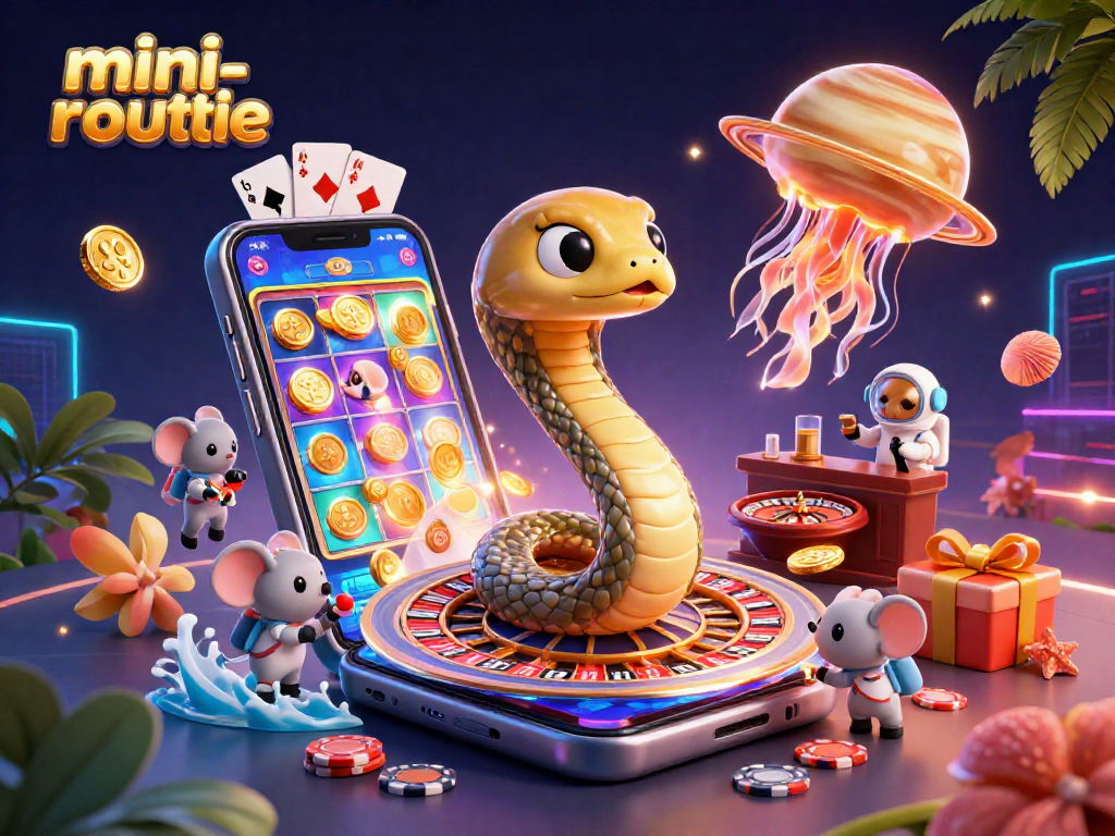 Experience mini-roulette in a dynamic cosmic casino scene with astronaut mice placing bets.