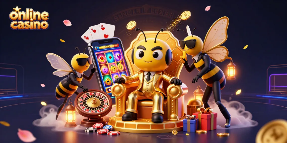 Gioca nei migliori casino online con il boss delle api in una scena di festa e divertimento.
