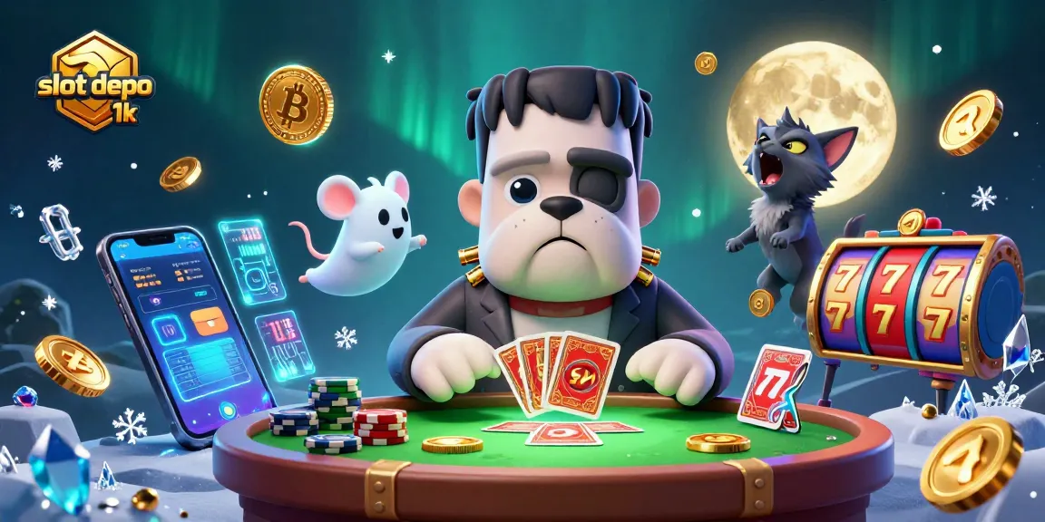Experience winning thrills at slot depo 1k with vibrant characters and casino elements showcasing exciting gameplay.