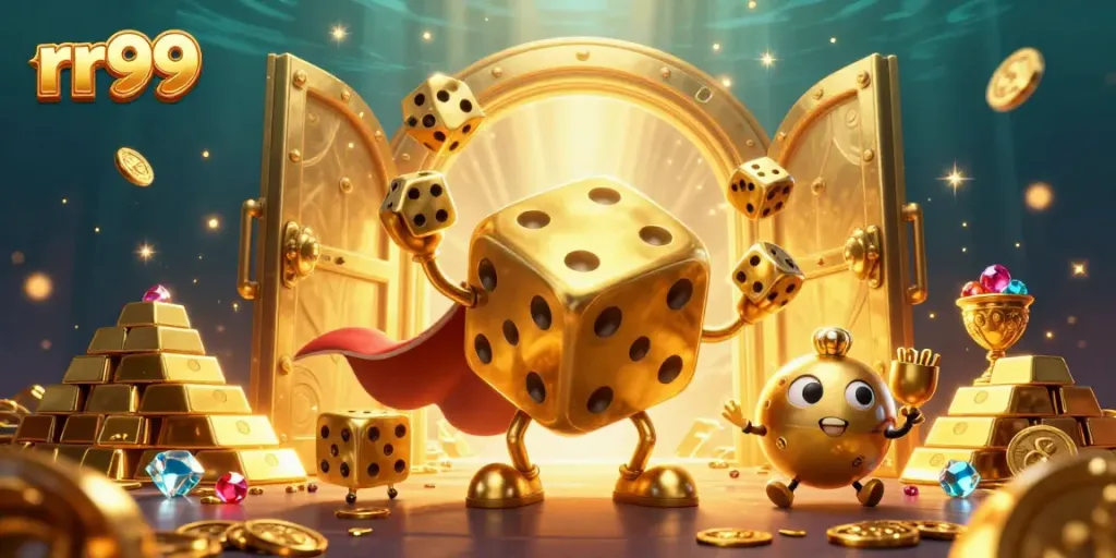 Experience thrilling gameplay at rr99 with vibrant scenes of golden casino elements and dynamic characters.