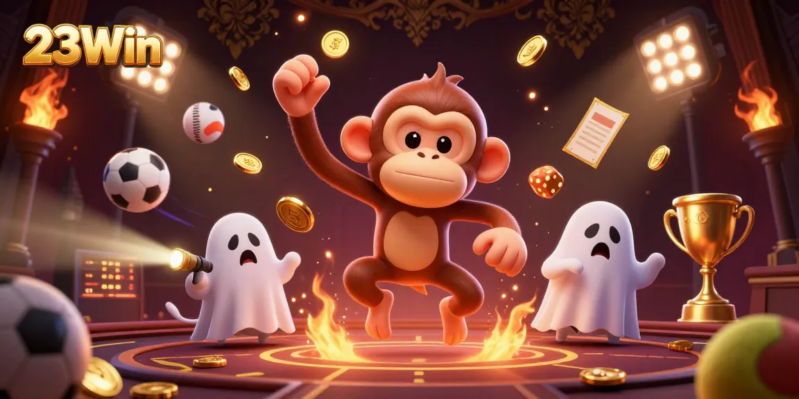 Experience thrilling moments at 23Win as the mischievous monkey juggles golden casino delights.