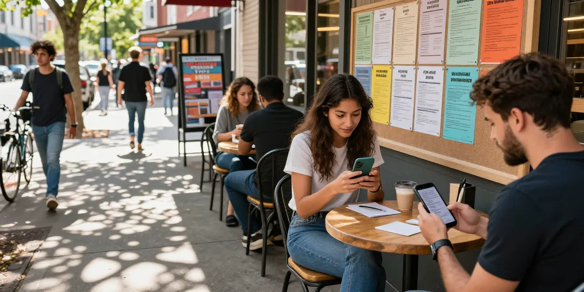 Engaging scene with users interacting on BedPersonal, a free local classifieds platform for diverse communities.