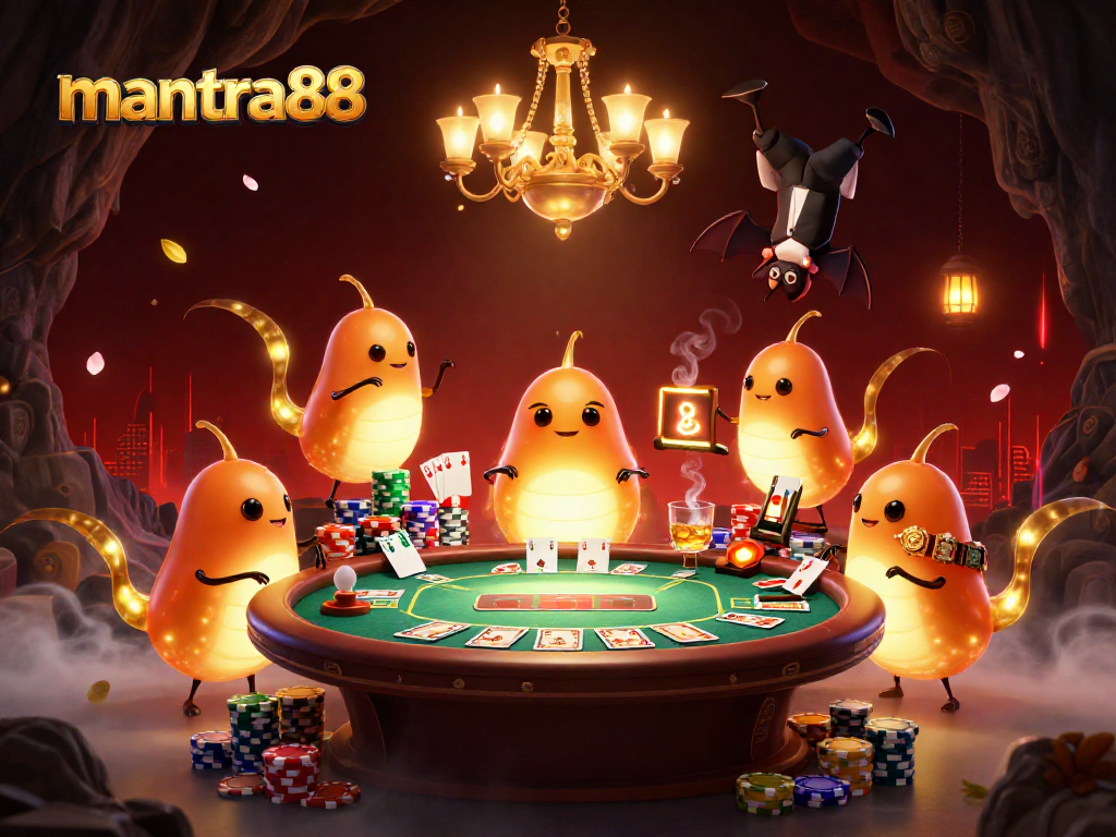 Experience excitement with mantra88 in an illuminated cave casino featuring vibrant glowworms.