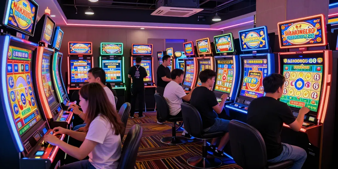 Exciting slot machine gaming environment featuring Slot MAHJONGJP88 with players engaged in the vibrant atmosphere.