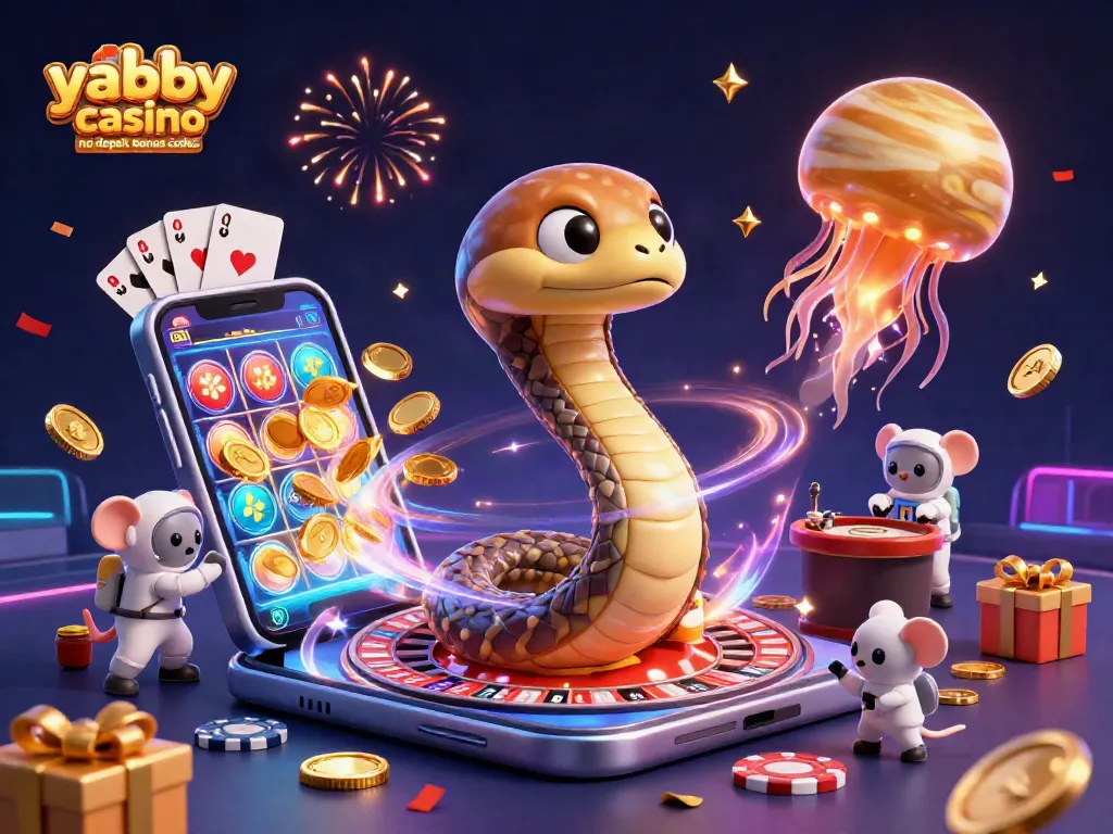 Experience the excitement of yabby casino no deposit bonus codes with vibrant characters and casino elements.